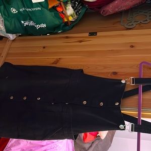 Black Denim Overall Dress
